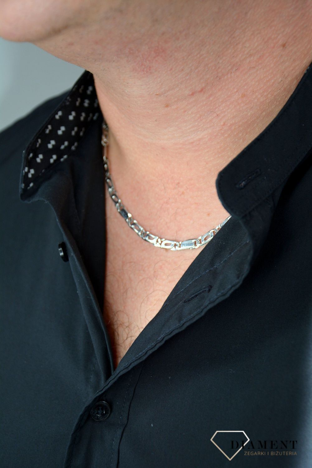 Złoty łańcuszek 585 białe złoto 5 mm DIA-LAN-1197-585 5mm.jpg